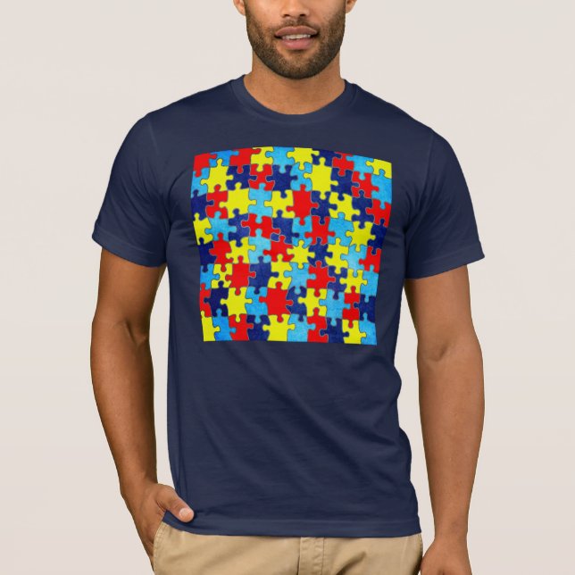 T-shirt Sensibilisation sur l'autisme-Puzzle par Shirley T (Devant)