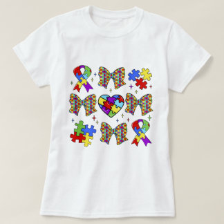 T-shirt Sensibilisation sur l'autisme Puzzle Pièce Coquett