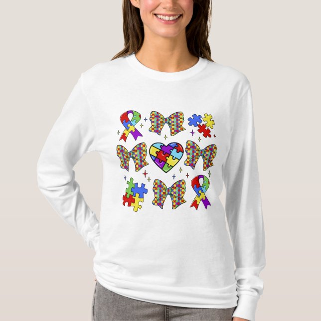 T-shirt Sensibilisation sur l'autisme Puzzle Pièce Coquett (Devant)