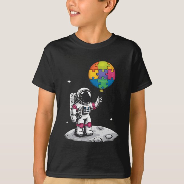 T-shirt Sensibilisation sur l'autisme spatiale de l'astron (Devant)