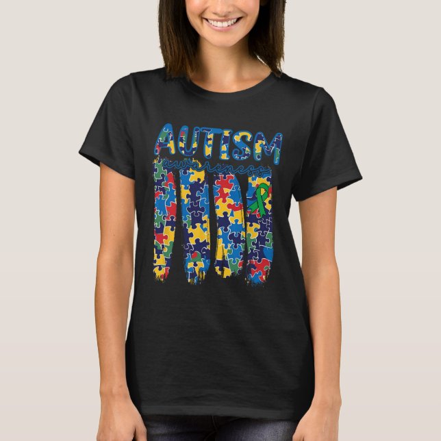 T-shirt Sensibilisation sur l'autisme Spectrum brosse Puzz (Devant)