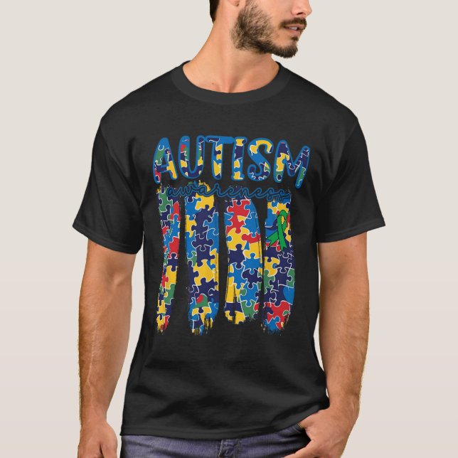 T-shirt Sensibilisation sur l'autisme Spectrum brosse Puzz (Devant)