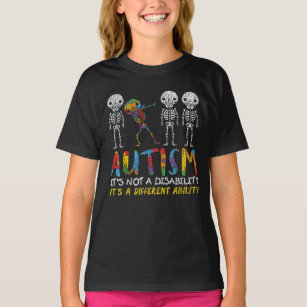 T-shirt Sensibilisation sur l'autisme Squelette Dabbing Au
