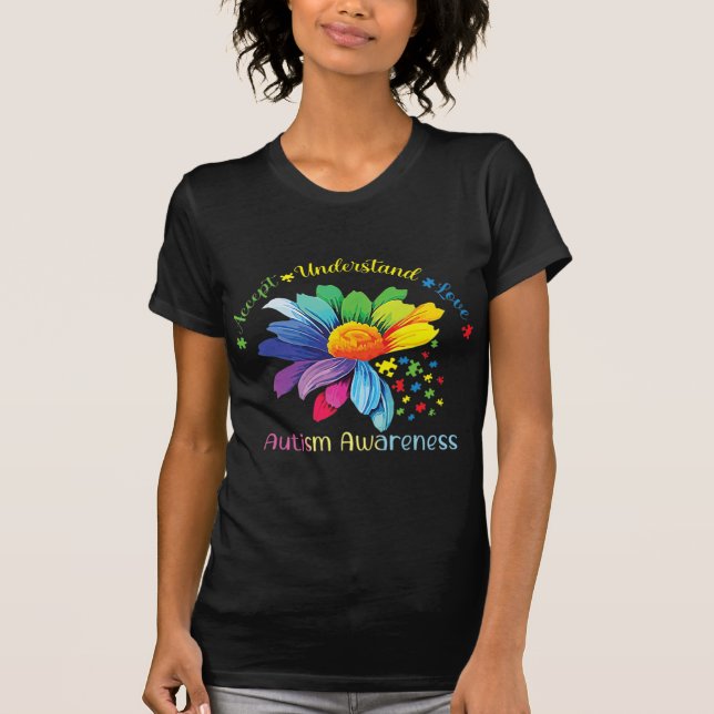 T-shirt Sensibilisation sur l'autisme Sunflower Accepter C (Devant)