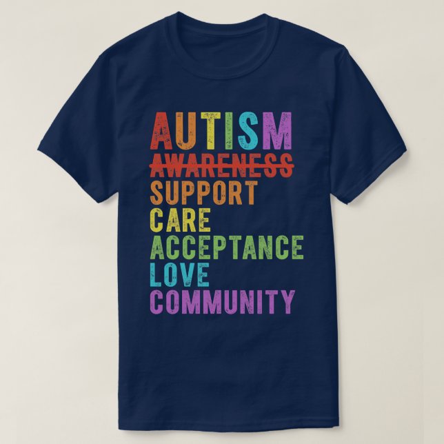 T-shirt Sensibilisation sur l'autisme Support e Acceptatio (Design devant)