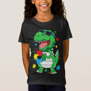 T-Shirt Sensibilisation sur l'autisme T Rex Dinosaur Puzzl