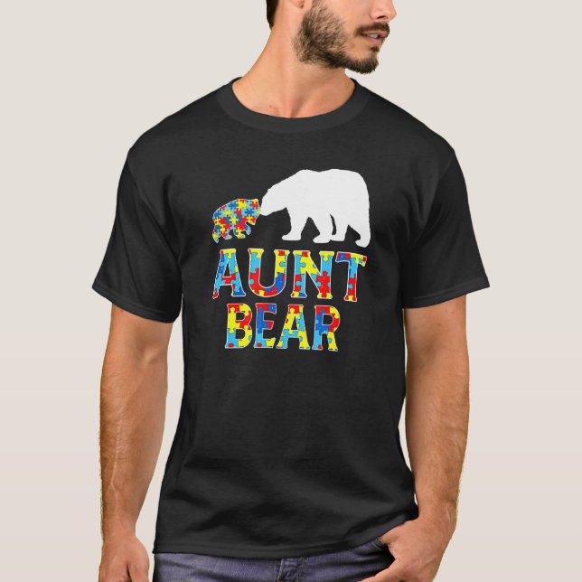 T-shirt Sensibilisation sur l'autisme Tante Ours Puzzle Su (Devant)