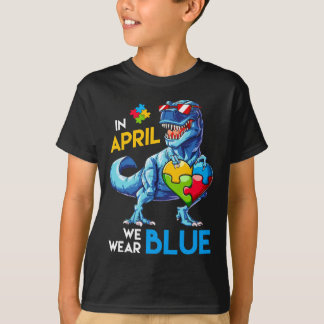 T-shirt Sensibilisation sur l'autisme Trex Dino Dinosaur D