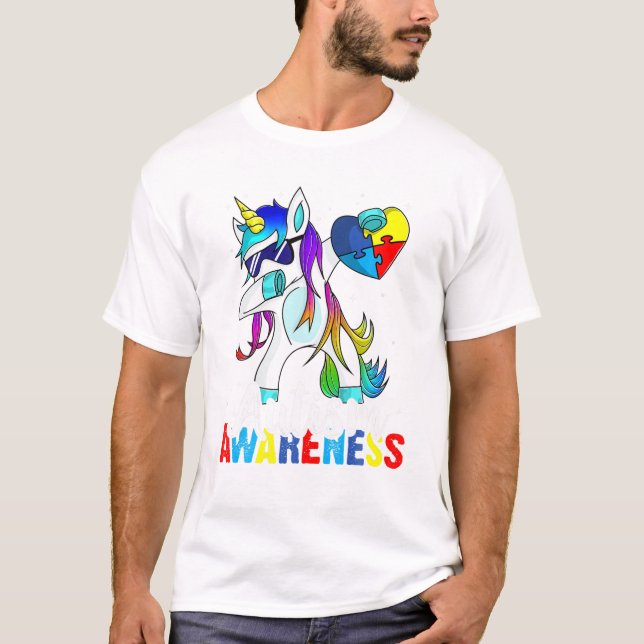 T-shirt Sensibilisation sur l'autisme Unicorn (Devant)