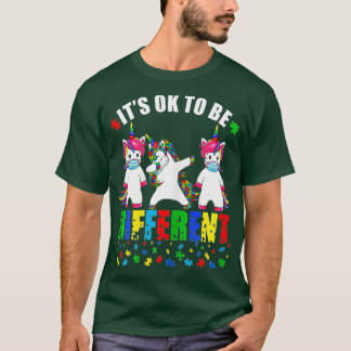 T-shirt Sensibilisation sur l'autisme Unicorn Masque Visag