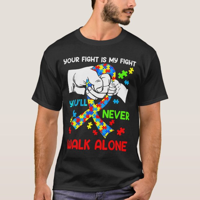 T-shirt Sensibilisation sur l'autisme Vous Ne Marcherez Ja (Devant)