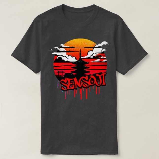 T-shirt Sensoji Temple Graffiti Design (Design devant)