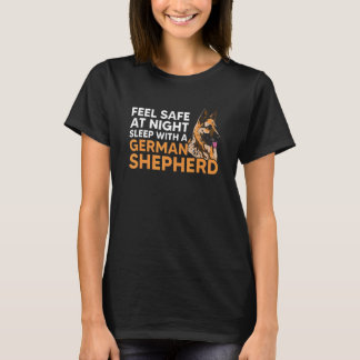 T-shirt Sentez En Sécurité La Nuit Dormir Avec Un Chien Be