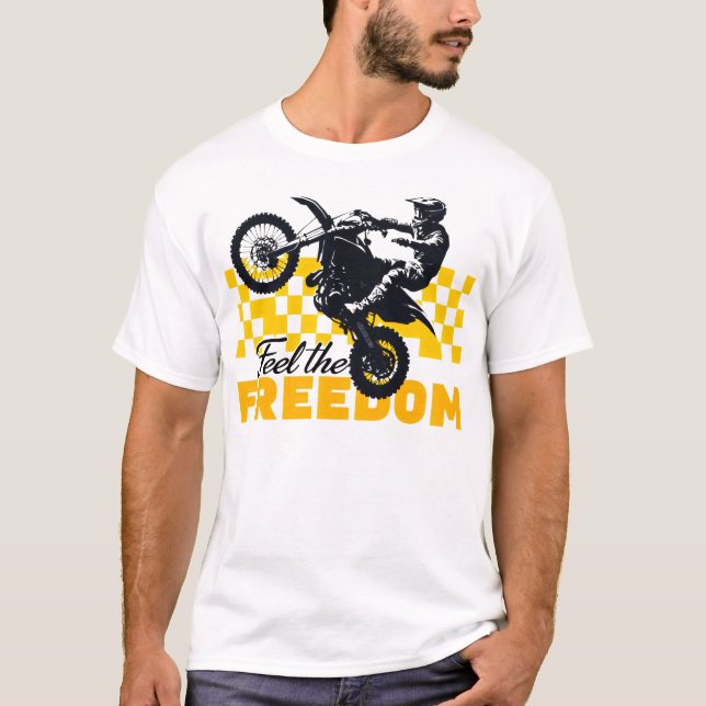 T-shirt Sentez la À damiers jaune LIBERTÉ (Devant)