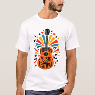 T-shirt Sentez la musique : Country Festival Guitar Art Te