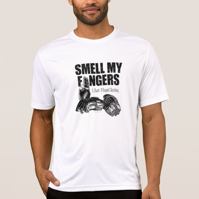 T-shirt Sentez mes doigts (l'hockey) (Devant)