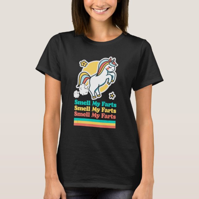 T-shirt Sentez Mes Farts Farer Unicorn Silly Retro (Devant)