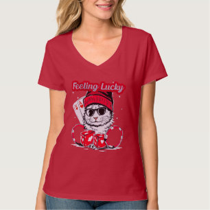 T-shirt Sentez-vous chanceux - Vibes Casino de chat Cool