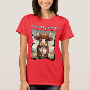 T-shirt Sentez-vous Moody Today Vache Highland