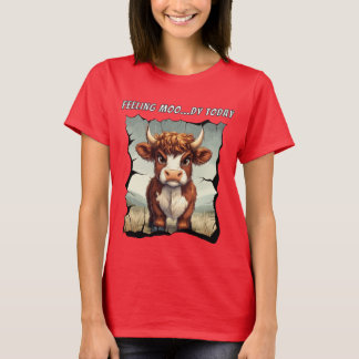 T-shirt Sentez-vous Moody Today Vache Highland
