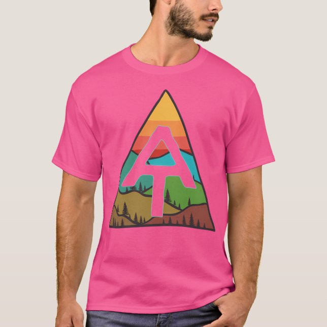 T-shirt Sentier Appalachien Montagnes Vintages Avec Couche (Devant)