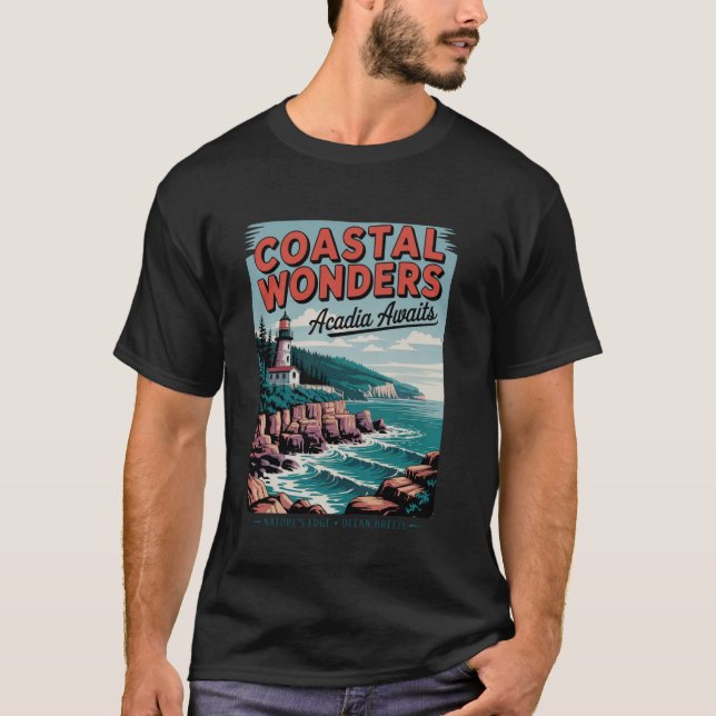 T-shirt sentier du phare d'Acadia Wilderness Adventure - A (Devant)