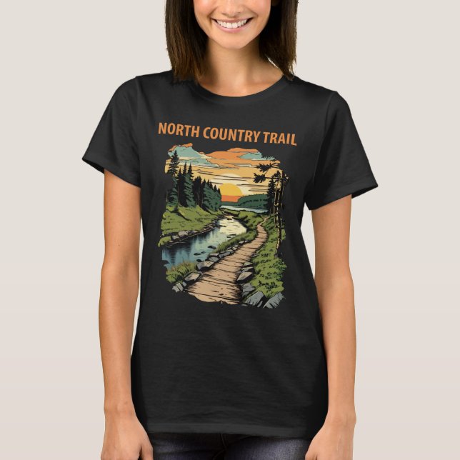 T-shirt Sentier forestier du Nord Retro Travel (Devant)