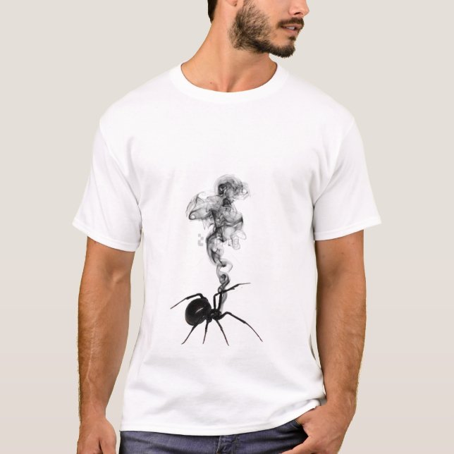 T-shirt Sentier Fumée Araignée Noire - Gothique Aesthétiqu (Devant)