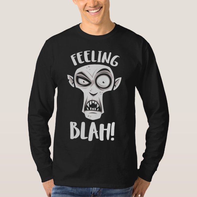 T-shirt Sentiment Blah Nosferatu Vampire en Blanc (Devant)