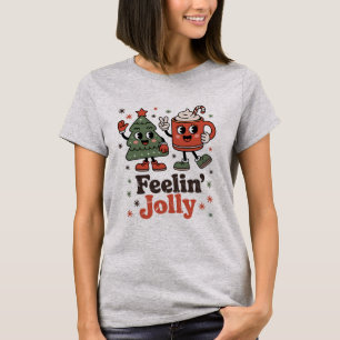 T-shirt Sentiment de Noël rétro joyeux vacances vintage 