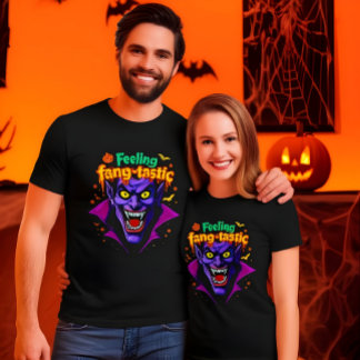 T-shirt Sentiment Fang Tastic Halloween design Vampire Hal