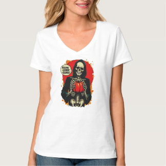 T-shirt Sentiment Gourde Squelette Citrouille de main