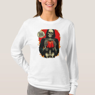 T-shirt Sentiment Gourde Squelette Citrouille de main