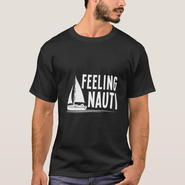 T-shirt Sentiment Nauti Graphique de voile (Devant)