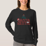 T-shirt Sentiment SantaMental Romantic Christmas Mistletoe<br><div class="desc">Joli,  drôle,  romantique design typographique de Noël rétro avec mistletoe et chapeau de Père Noël. Texte "Feeling Père Noël Mental" sur le devant. Texte "Winter Vibes" au verso.</div>
