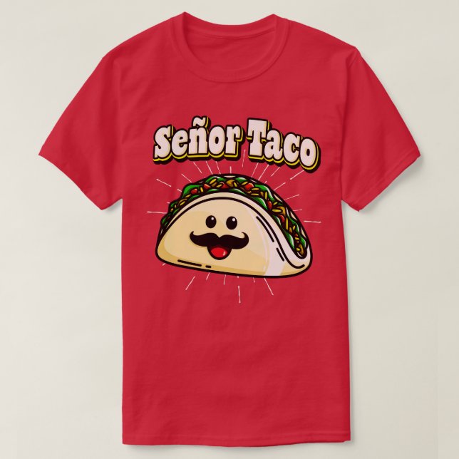 T-shirt Seor Taco Funny Kawaii Mexicain (Design devant)