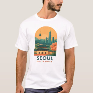 T-shirt Séoul Corée du Sud – Art de voyage minimaliste vin