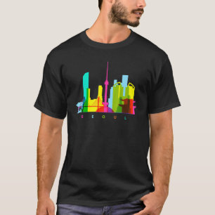 T-shirt Séoul Corée du Sud Coloré Sud-Coréen Skyline Ea