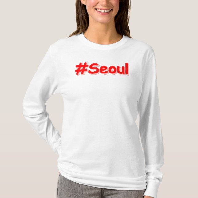 T-shirt "#Séoul" Joli Design. Acheter maintenant (Devant)