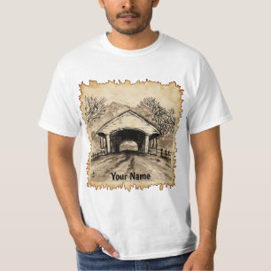 T-shirt Sepia Covered Bridge
