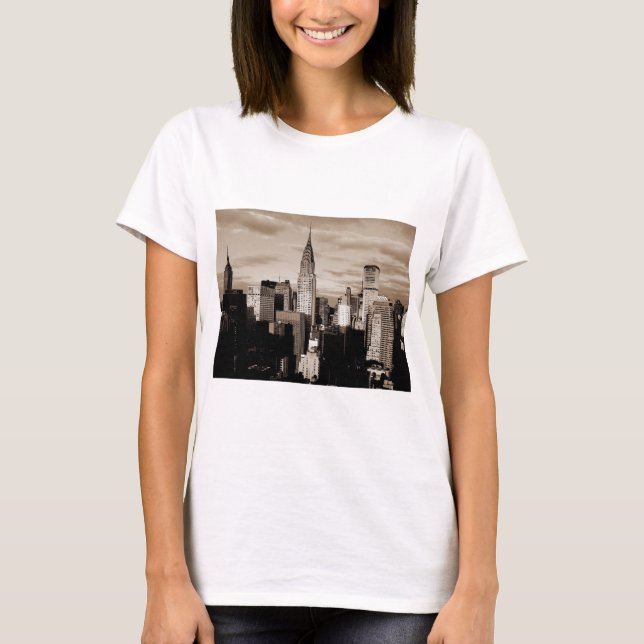 T-shirt Sepia New York City - Croquis (Devant)