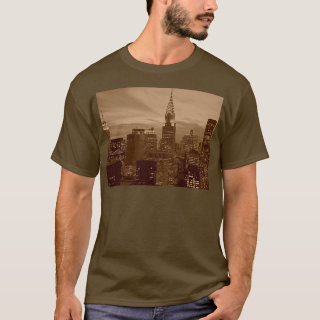 T-shirt Sepia Tone New York (Devant)