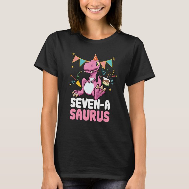 T-shirt Sept A Saurus Dinosaur Cute Kiddo Rex 2 (Devant)