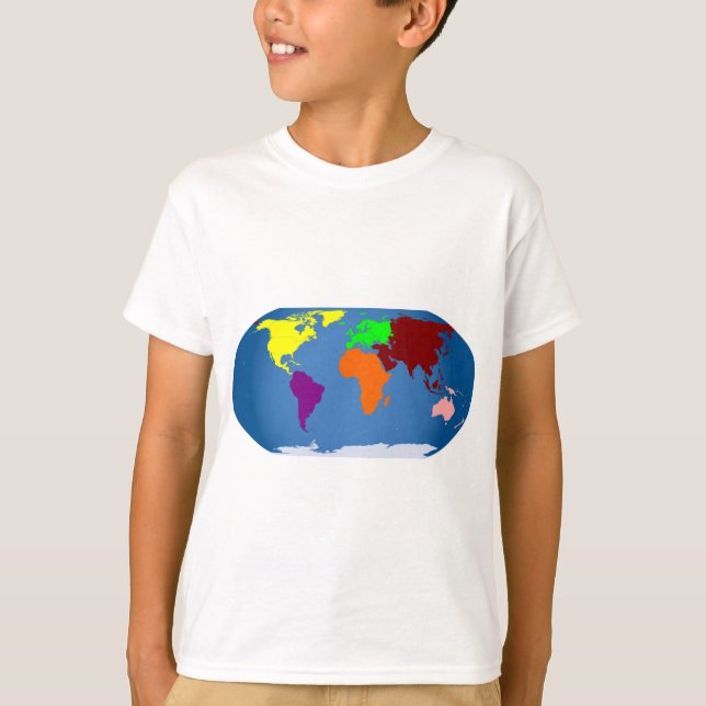 T-shirt Sept continents colorés (Devant)