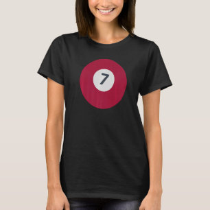 T-shirt Sept Équipe Numéro 7 Chanceux Billard Balle Marron