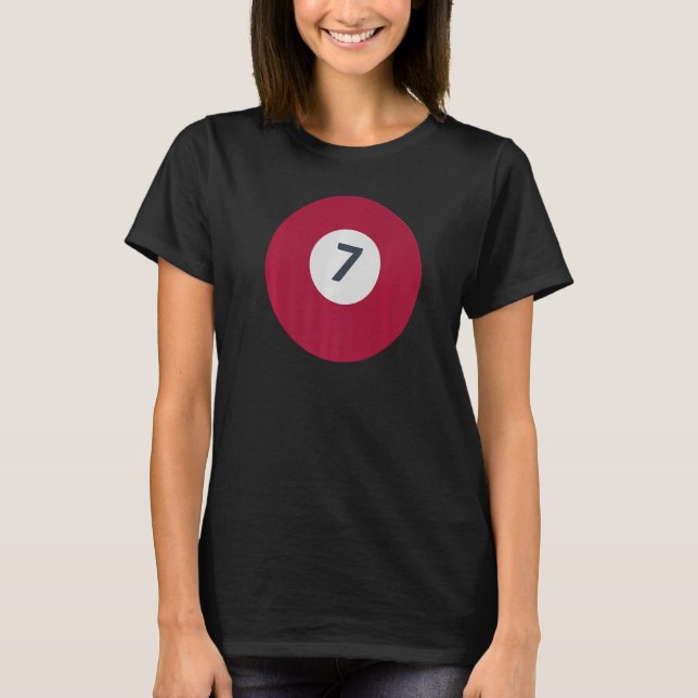 T-shirt Sept Équipe Numéro 7 Lucky Brown Billard Pot (Devant)