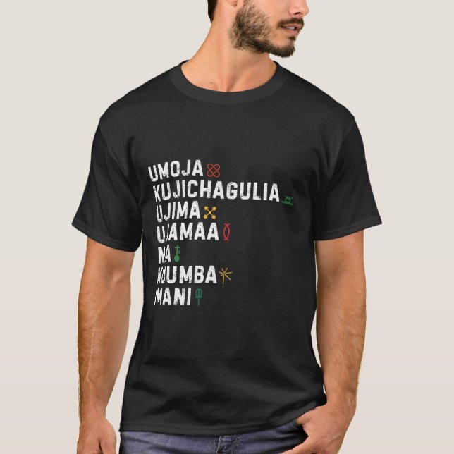 T-shirt Sept Principes De Kwanzaa Happy Kwanzaa 8 (Devant)