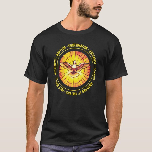 T-shirt Sept Sacrements Religion Catholique Nature de Notr (Devant)