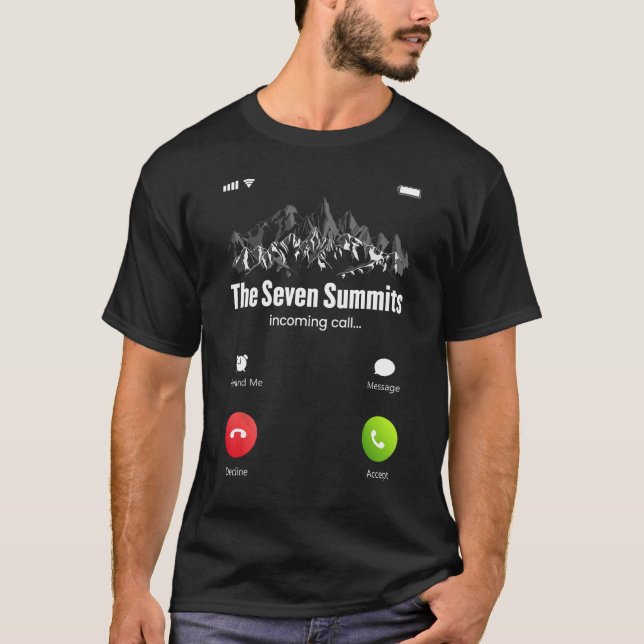 T-shirt Sept sommets les plus élevés Escalade d'appel entr (Devant)