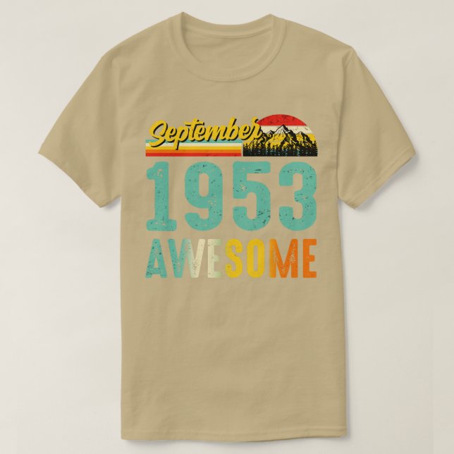 T-shirt Septembre 1953 Chemise Cadeau Anniversaire Vintage (Design devant)